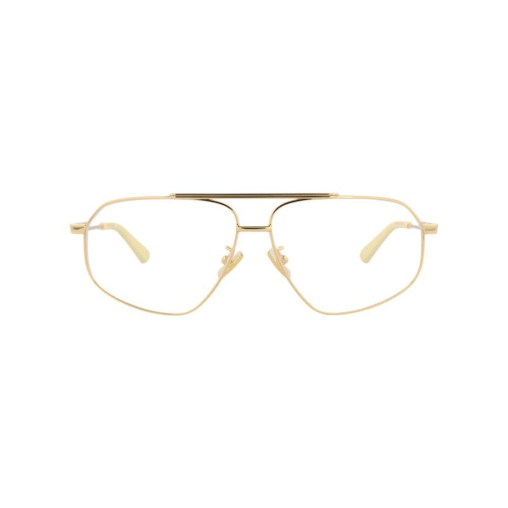 Bottega Veneta Aviator-Frame Metal Optical Frames Gold Unisex-Adult